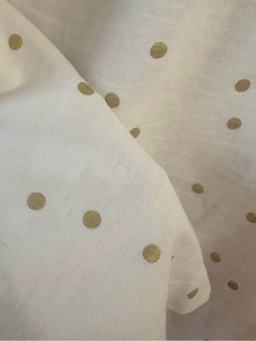 Boden Jersey Knit Polka Dot Gold White Dress Ruffle Short Sleeve Size 12R - Picture 4 of 7